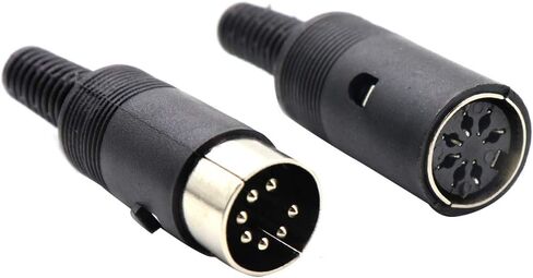 2 مجموعات 7Pin أنثى + ذكر DIN محول المقبس الصوت AV موصل أسود in Kuwait
