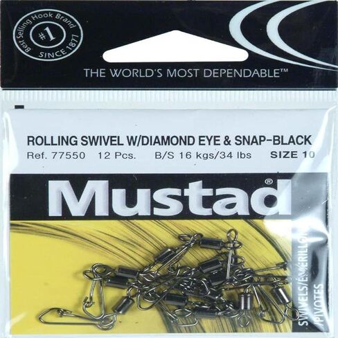 Mustad Diamond Eye Swivel Fishing Equipment (12 Pack), Size 14 in Saudi Arabia