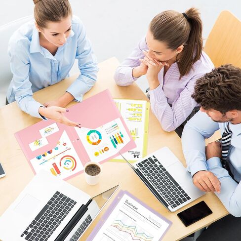 EOOUT 10 مجلدات جيب مع جيب أمامي شفاف لـ 3 حلقات، مجلدات جيب بلاستيكية، ألوان باستيل، لطلاب المكاتب والمدرسة، حجم الحروف، مقاس A4 in Saudi Arabia