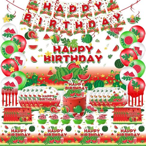 Strawberry Birthday Party Decoration, Strawberry Theme Birthday Party Tableware Set, Baby Shower Dinner Plates for Kids Disposable Plates Cups and Napkins for Baby Shower Children's Birthday and More in Saudi Arabia