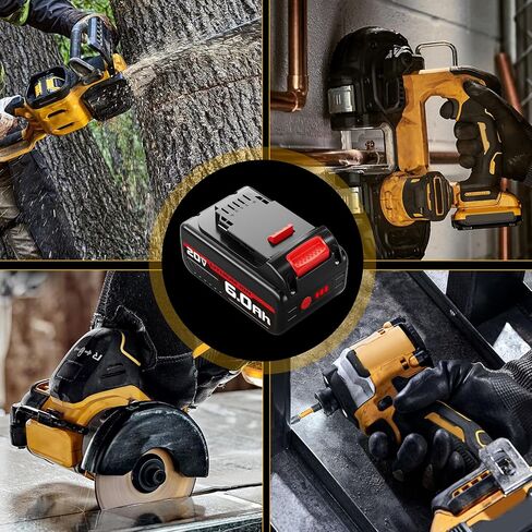 Ferryboat DCB200 6.0Ah بديل لبطارية Dewalt 20V Max DCB200 DCB201 DCB203 DCB204 DCB206 DCB180، متوافق مع أدوات الطاقة من سلسلة Dewalt 20 Volt DCD/DCF/DCG (عبوتان) in Kuwait