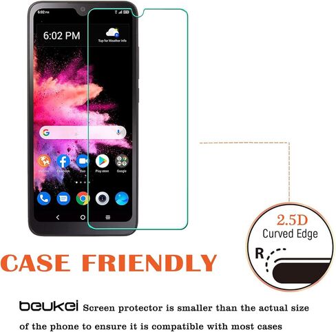 beukei (3 عبوات) متوافق مع Alcatel TCL 30 Z/TCL T602DL / TCL 30 LE/TCL 30Z واقي شاشة من الزجاج المقسى، حساس للمس، صديق للحافظة، صلابة 9H in Kuwait