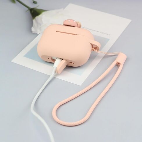 Wonhibo for Airpods Pro 2 Case for Women, Cute Silicone Cover for Airpod Pro 2nd 2022 Generation with Keychain (Strawberry) in Kuwait