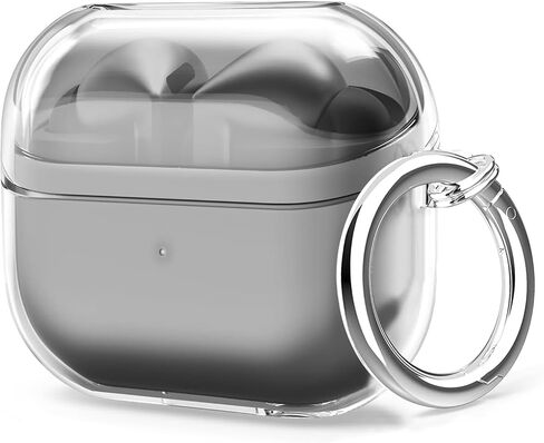 حافظة لهاتف Samsung Galaxy Buds 3 وGalaxy Buds 3 Pro، حافظة شفافة مقاومة للصدمات لسماعات سامسونج اللاسلكية، حافظة TPU ناعمة لكامل الجسم مع سلسلة مفاتيح، ملحقات سماعة الرأس - شفافة in Saudi Arabia