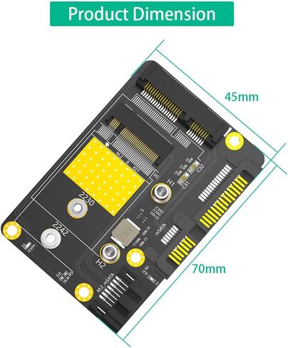 Mustpoint الإصدار الجديد 2 في 1 كومبو Msata/M.2(NGFF) SSD إلى محول SATA3 المزدوج in Saudi Arabia