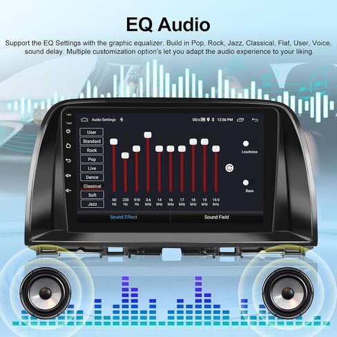 [2+64G] ستيريو سيارة لسيارة Mazda CX5 CX-5 CX 5 2012-2015 - Carplay اللاسلكي وAndroid Auto - شاشة لمس 9 بوصة Android 13 راديو - نظام ملاحة GPS، WiFi، بلوتوث، راديو FM/RDS، EQ، SWC + AHD Backup آلة تصوير in Saudi Arabia