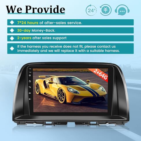 [2+64G] ستيريو سيارة لسيارة Mazda CX5 CX-5 CX 5 2012-2015 - Carplay اللاسلكي وAndroid Auto - شاشة لمس 9 بوصة Android 13 راديو - نظام ملاحة GPS، WiFi، بلوتوث، راديو FM/RDS، EQ، SWC + AHD Backup آلة تصوير in Saudi Arabia