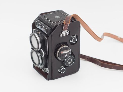 Full Protective Dark Brown Leather Case for Rolleiflex 2.8F 2.8E 2.8D, 3.5F, 3.5E, 3.5D and Accommodates Rolleikin 35MM Film Adapter Kit in Saudi Arabia