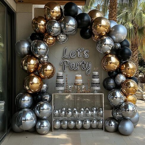 Bezente Red Black and Gold Latex Balloons,60pcs 12 inch Red Black Gold Metallic Chrome Confetti Balloons for Birthday, Wedding, Graduation, New Year, Casino Theme Party Decoration in Kuwait