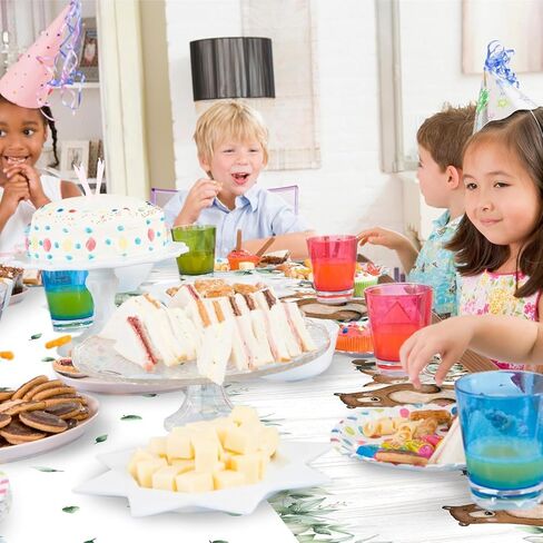 3 قطع من زينة استحمام الطفل وودلاند وحيوانات الغابة ومفرش طاولة استحمام الطفل للاستعمال مرة واحدة، لوازم حفلات أعياد الميلاد بطابع الغابات لمخلوقات الغابة، مفرش طاولة استحمام الطفل، 54 × 108 بوصة in Kuwait