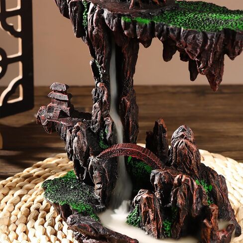 Large Backflow Incense Holder Resin Mountain Waterfall Incense Holders Smoke Fountain Aromatherapy Ornament Zen Decor Home Decor in Saudi Arabia