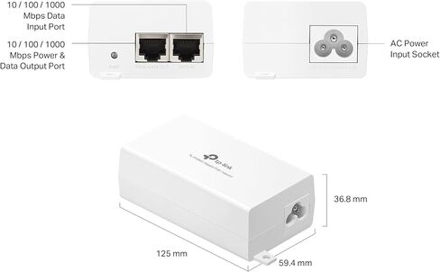 تي بي لينك TL-PI30G | IEEE 802.3at/af جيجابت بو إي + حاقن | محول غير PoE إلى PoE | إمدادات تصل إلى 30 واط | التوصيل والتشغيل | سطح المكتب/التثبيت على الحائط | الطاقة عبر الإيثرنت | مسافة تصل إلى 328 قدم | معتمد من UL in Saudi Arabia
