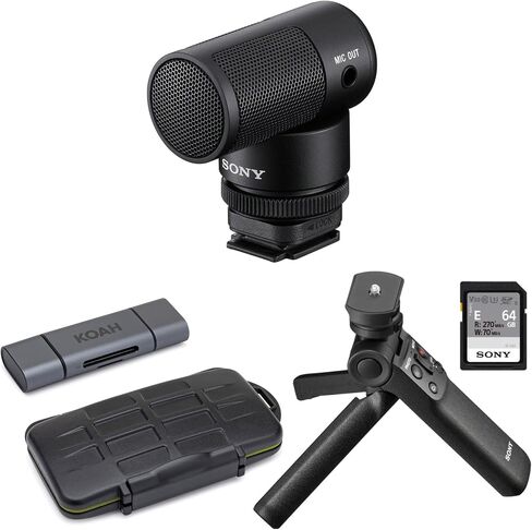 Sony ECM-G1 Vlogger Shotgun Microphone Bundle with Sony ACCVC1 Vlogger Accessory Kit with Memory Card Reader and Card Storage (3 Items) in Saudi Arabia