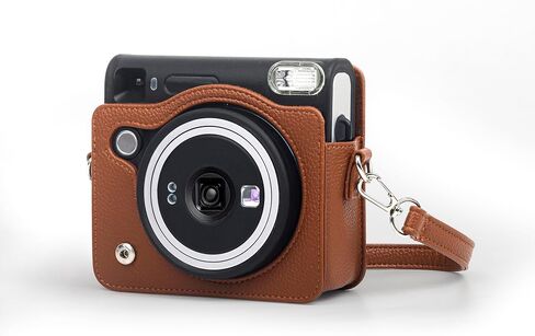 Rieibi PU Leather Case for Fujifilm Instax SQ40 - Camera Case for Square 40 Instant Camera - Vintage SQ40 Bag Cover with Strap - Brown in Saudi Arabia
