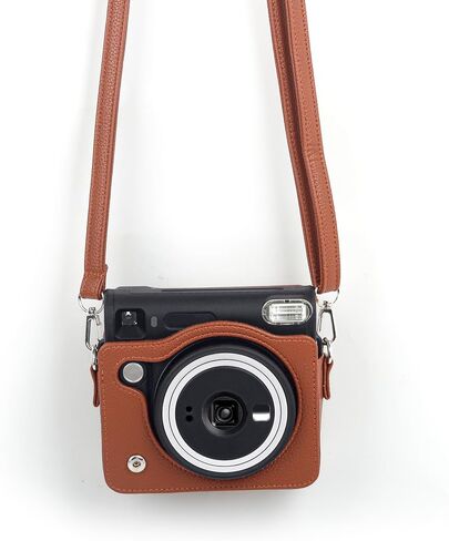 Rieibi PU Leather Case for Fujifilm Instax SQ40 - Camera Case for Square 40 Instant Camera - Vintage SQ40 Bag Cover with Strap - Brown in Saudi Arabia