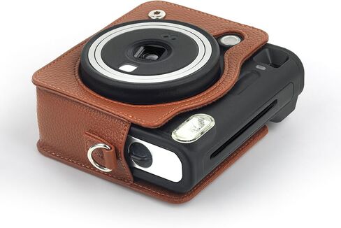 Rieibi PU Leather Case for Fujifilm Instax SQ40 - Camera Case for Square 40 Instant Camera - Vintage SQ40 Bag Cover with Strap - Brown in Saudi Arabia
