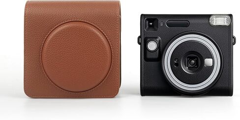 Rieibi PU Leather Case for Fujifilm Instax SQ40 - Camera Case for Square 40 Instant Camera - Vintage SQ40 Bag Cover with Strap - Brown in Saudi Arabia