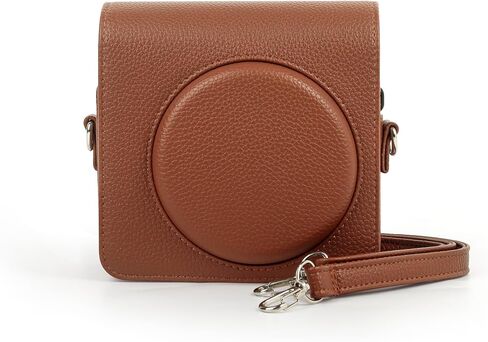Rieibi PU Leather Case for Fujifilm Instax SQ40 - Camera Case for Square 40 Instant Camera - Vintage SQ40 Bag Cover with Strap - Brown in Saudi Arabia