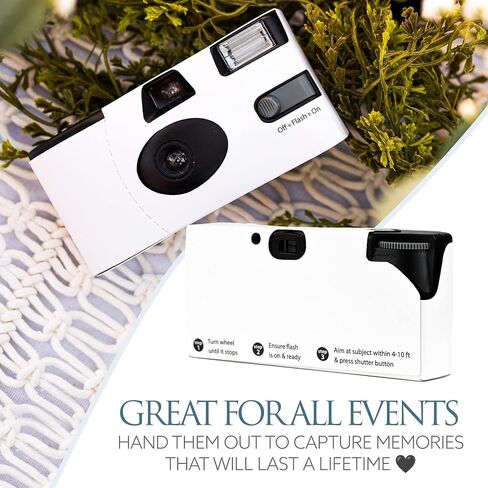 H&H Photo Supply White Disposable Camera Bulk Set (3 Pack) – Single Use Bulk Disposable Cameras Pack: Best for Wedding, Cute Baby Showers, Parties & Events – Easy-to-Use, Bright Flash, 27 Photos in Saudi Arabia