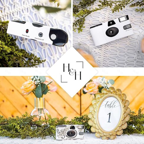 H&H Photo Supply White Disposable Camera Bulk Set (3 Pack) – Single Use Bulk Disposable Cameras Pack: Best for Wedding, Cute Baby Showers, Parties & Events – Easy-to-Use, Bright Flash, 27 Photos in Saudi Arabia