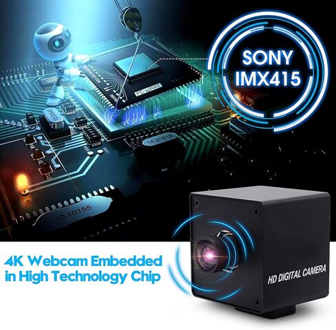 كاميرا USB 4K التركيز التلقائي كاميرا ويب فائقة الدقة 2160P 30 إطارًا في الثانية كاميرا USB، 100 درجة بدون تشويه كاميرا ويب مع مستشعر IMX415، كاميرا ويب التوصيل والتشغيل لمؤتمر الفيديو الصناعي in Kuwait