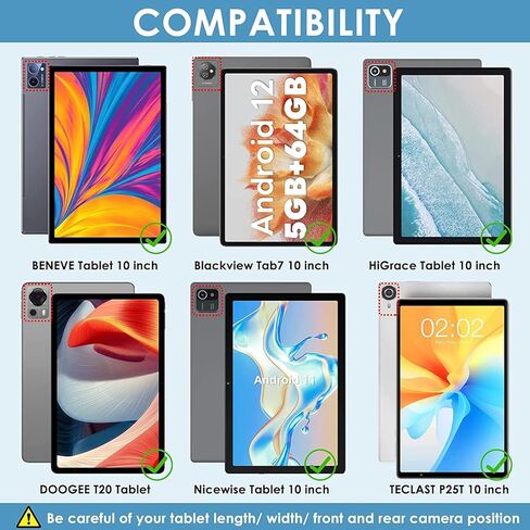 حافظة كمبيوتر لوحي DETUOSI مقاس 10 بوصات تعمل بنظام Android لـ OKSEA 10.1، Moderness 10.1، Blackview Tab 7 10.1، TCL TAB MAX 10.4، Novojoy 10.1، BaKEN 10.1، YQSAVIOR 10.1، ZZB CP20/ ZB40 10.1، JUSYEA 10.1، Lville Tablet in Kuwait