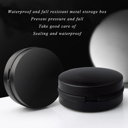 Earbuds IEMs Case,Mini Portable Earphone Case, Waterproof Aluminum Alloy Housing Headphone Case for Travel, Protective, Dust Proof, Water Resistant, Lightweight Universal Carrying, Bag（Black in Saudi Arabia