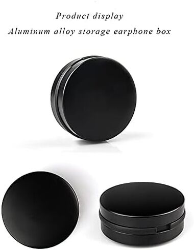 Earbuds IEMs Case,Mini Portable Earphone Case, Waterproof Aluminum Alloy Housing Headphone Case for Travel, Protective, Dust Proof, Water Resistant, Lightweight Universal Carrying, Bag（Black in Saudi Arabia