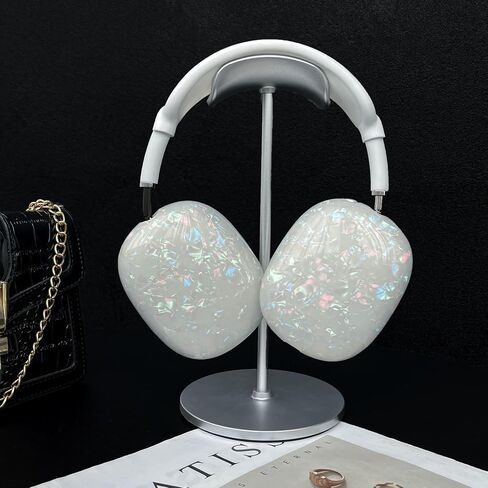 حافظة Bling Glitter Pearls متوافقة مع Airpods Max مع مجموعة منظف، ملحقات شل مبهرة فاخرة لطيفة لـ Airpod Max، غطاء حماية من السيليكون الناعم المقاوم للخدش ومقاوم للصدمات in Saudi Arabia