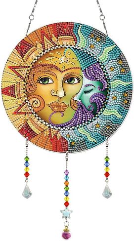 SJUTOUCI Diamond Art Painting Kits for Adults, DIY Wolf Dreamcatcher Diamond Art Wind Chime Hanging Ornaments Gem Crafts Home Decor Gift in Saudi Arabia