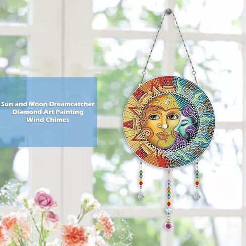 SJUTOUCI Diamond Art Painting Kits for Adults, DIY Wolf Dreamcatcher Diamond Art Wind Chime Hanging Ornaments Gem Crafts Home Decor Gift in Saudi Arabia