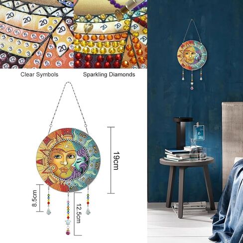 SJUTOUCI Diamond Art Painting Kits for Adults, DIY Wolf Dreamcatcher Diamond Art Wind Chime Hanging Ornaments Gem Crafts Home Decor Gift in Saudi Arabia