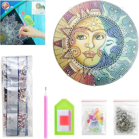 SJUTOUCI Diamond Art Painting Kits for Adults, DIY Wolf Dreamcatcher Diamond Art Wind Chime Hanging Ornaments Gem Crafts Home Decor Gift in Saudi Arabia
