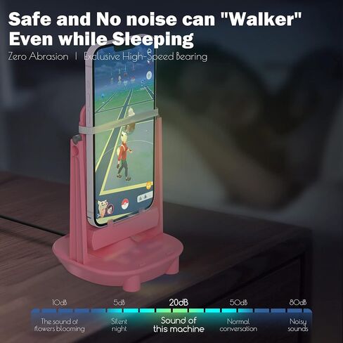 Orzero Steps Counter Compatible for Po-ke-mon Go Walker Phone Swing Accessories Cellphone Pedometer (USB Cable) (Easy Installation) (Mute Version) Egg hatcher Rocker Quick Steps Earning Device - Black in Saudi Arabia