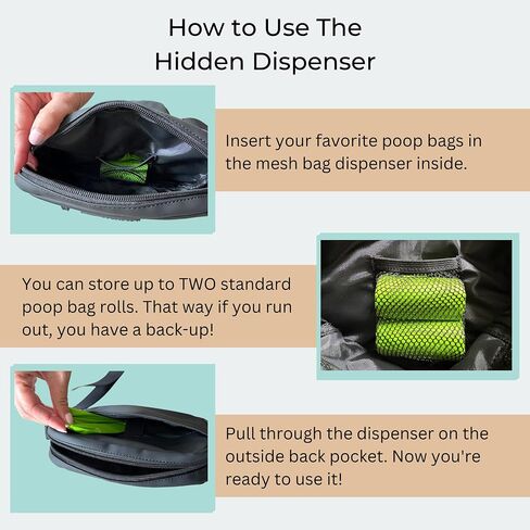 ستيلا آند بير حقيبة مشي للكلاب - حقيبة تدريب للكلاب بدون استخدام اليدين مع موزع حقيبة مخفي للكلاب | حقيبة تمشية للكلاب مع حزام حمل قابل للتعديل (أسود) in Saudi Arabia