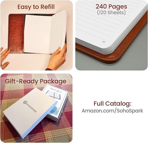 Tree Writing Journal by SohoSpark, Refillable Faux Leather, Lined Personal Diary, 6x8.75 Notebook for Writers. Fountain Pen Friendly, Lay-Flat Binding in Saudi Arabia