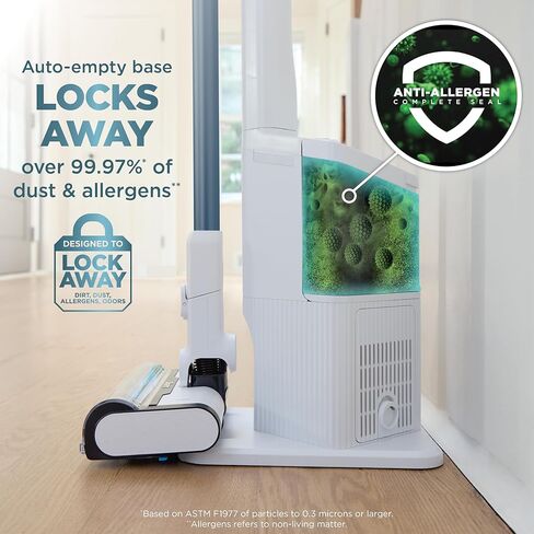 شارك نظيفة وفارغة - مكنسة كهربائية لاسلكية خفيفة الوزن مع فلتر هيبا، شفط قوي، محمولة، قابلة لإعادة الشحن، نظام التفريغ التلقائي، مكنسة كهربائية لشعر الحيوانات الأليفة والسجاد والأرضيات الصلبة، أبيض، BU3521 in Kuwait