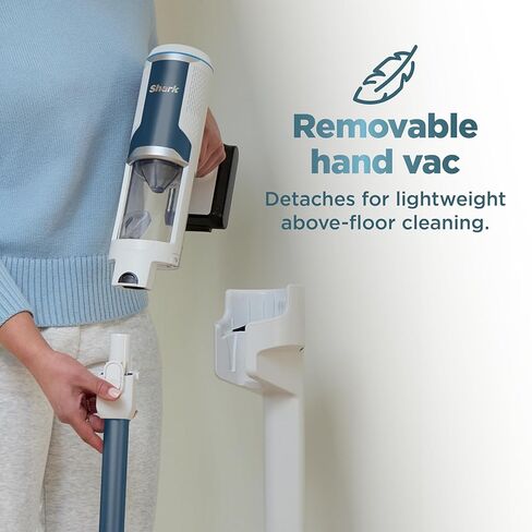 شارك نظيفة وفارغة - مكنسة كهربائية لاسلكية خفيفة الوزن مع فلتر هيبا، شفط قوي، محمولة، قابلة لإعادة الشحن، نظام التفريغ التلقائي، مكنسة كهربائية لشعر الحيوانات الأليفة والسجاد والأرضيات الصلبة، أبيض، BU3521 in Kuwait