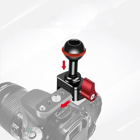 Dual Head Magic Arm with 20mm Ballhead NATO Clamp Cold Shoe Mount 1/4 Screw Universal Bracket Magic Hand for DSLR Camera Cage Bracket (NATO Ballhead) in Saudi Arabia