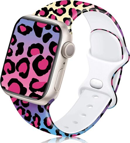 عصابات مطبوعة بالزهور متوافقة مع Apple Watch Series 9 8 SE 7 6 5 4 3 2 1 Ultra 2 1 عصابات للنساء والرجال، عصابات iWatch من السيليكون لأشرطة ساعة Apple 45 مم 44 مم 49 مم 42 مم (عباد الشمس النابضة بالحياة) in Kuwait