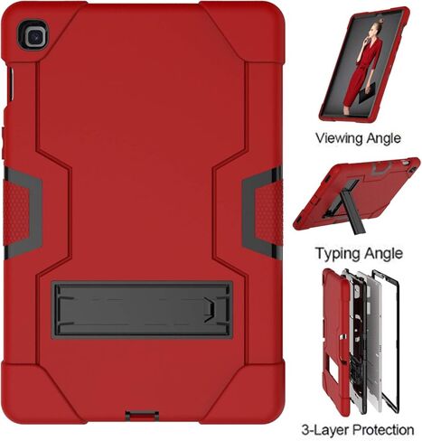 Dteck Galaxy Tab S5e Case 10.5 2019, Heavy Duty Rugged Case Hybrid Shockproof Protective Cover with Kickstand for Samsung Galaxy Tab S5e 10.5 Inch Model SM-T720/SM-T725 2019 Release, Red+Black in Saudi Arabia