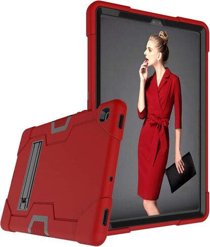 Dteck Galaxy Tab S5e Case 10.5 2019, Heavy Duty Rugged Case Hybrid Shockproof Protective Cover with Kickstand for Samsung Galaxy Tab S5e 10.5 Inch Model SM-T720/SM-T725 2019 Release, Red+Black in Saudi Arabia