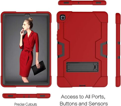Dteck Galaxy Tab S5e Case 10.5 2019, Heavy Duty Rugged Case Hybrid Shockproof Protective Cover with Kickstand for Samsung Galaxy Tab S5e 10.5 Inch Model SM-T720/SM-T725 2019 Release, Red+Black in Saudi Arabia