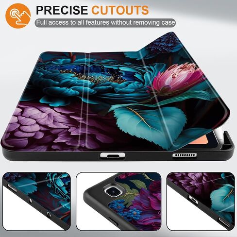 MEEgoodo for Samsung Galaxy Tab S6 Lite 10.4 inch Case 2022 2020 with S Pen Holder, Smart Tablet Cover with Trifold Stand + Soft TPU Back Shell + Auto Wake/Sleep, Beautiful Fantasy Flower in Saudi Arabia
