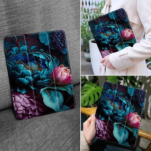 MEEgoodo for Samsung Galaxy Tab S6 Lite 10.4 inch Case 2022 2020 with S Pen Holder, Smart Tablet Cover with Trifold Stand + Soft TPU Back Shell + Auto Wake/Sleep, Beautiful Fantasy Flower in Saudi Arabia