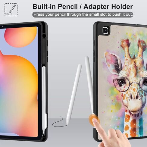 MEEgoodo for Samsung Galaxy Tab S6 Lite 10.4 inch Case 2022 2020 with S Pen Holder, Smart Tablet Cover with Trifold Stand + Soft TPU Back Shell + Auto Wake/Sleep, Beautiful Fantasy Flower in Kuwait