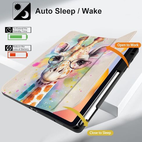 MEEgoodo for Samsung Galaxy Tab S6 Lite 10.4 inch Case 2022 2020 with S Pen Holder, Smart Tablet Cover with Trifold Stand + Soft TPU Back Shell + Auto Wake/Sleep, Beautiful Fantasy Flower in Kuwait