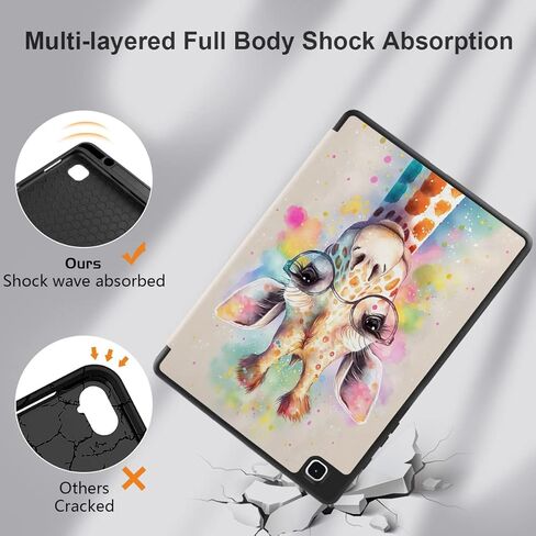 MEEgoodo for Samsung Galaxy Tab S6 Lite 10.4 inch Case 2022 2020 with S Pen Holder, Smart Tablet Cover with Trifold Stand + Soft TPU Back Shell + Auto Wake/Sleep, Beautiful Fantasy Flower in Kuwait