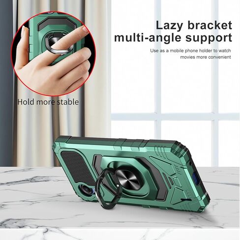 for Cricket Debut S2 Case, Att Calypso 4 Case with Tempered Glass Screen Protector,Ring Kickstand,Military Grade Heavy Duty Shockproof Protective Debut S2 Cover (Navy) in Kuwait