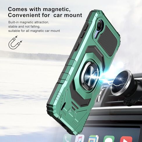 for Cricket Debut S2 Case, Att Calypso 4 Case with Tempered Glass Screen Protector,Ring Kickstand,Military Grade Heavy Duty Shockproof Protective Debut S2 Cover (Navy) in Kuwait